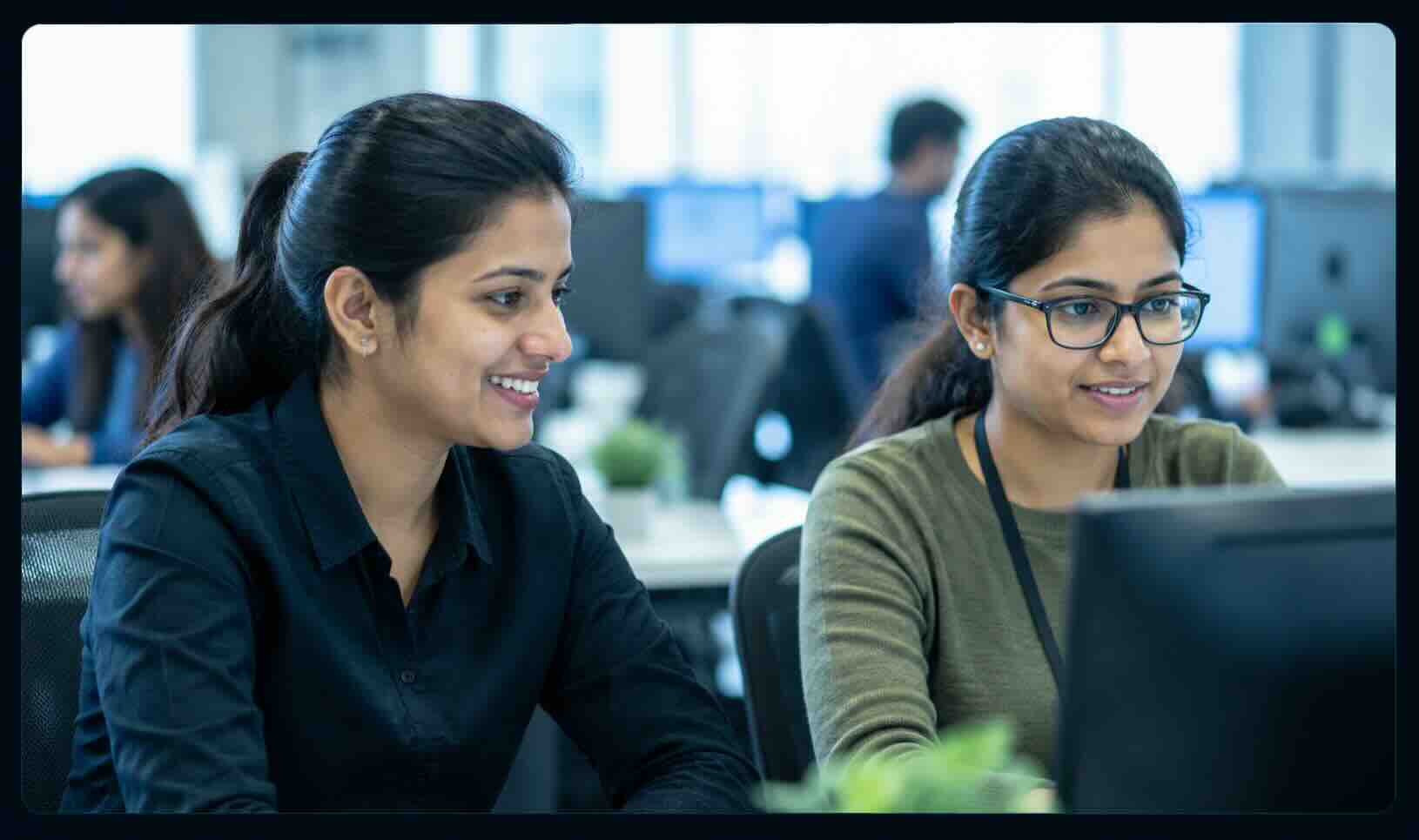 Team of professionals reviewing AI search optimisation data